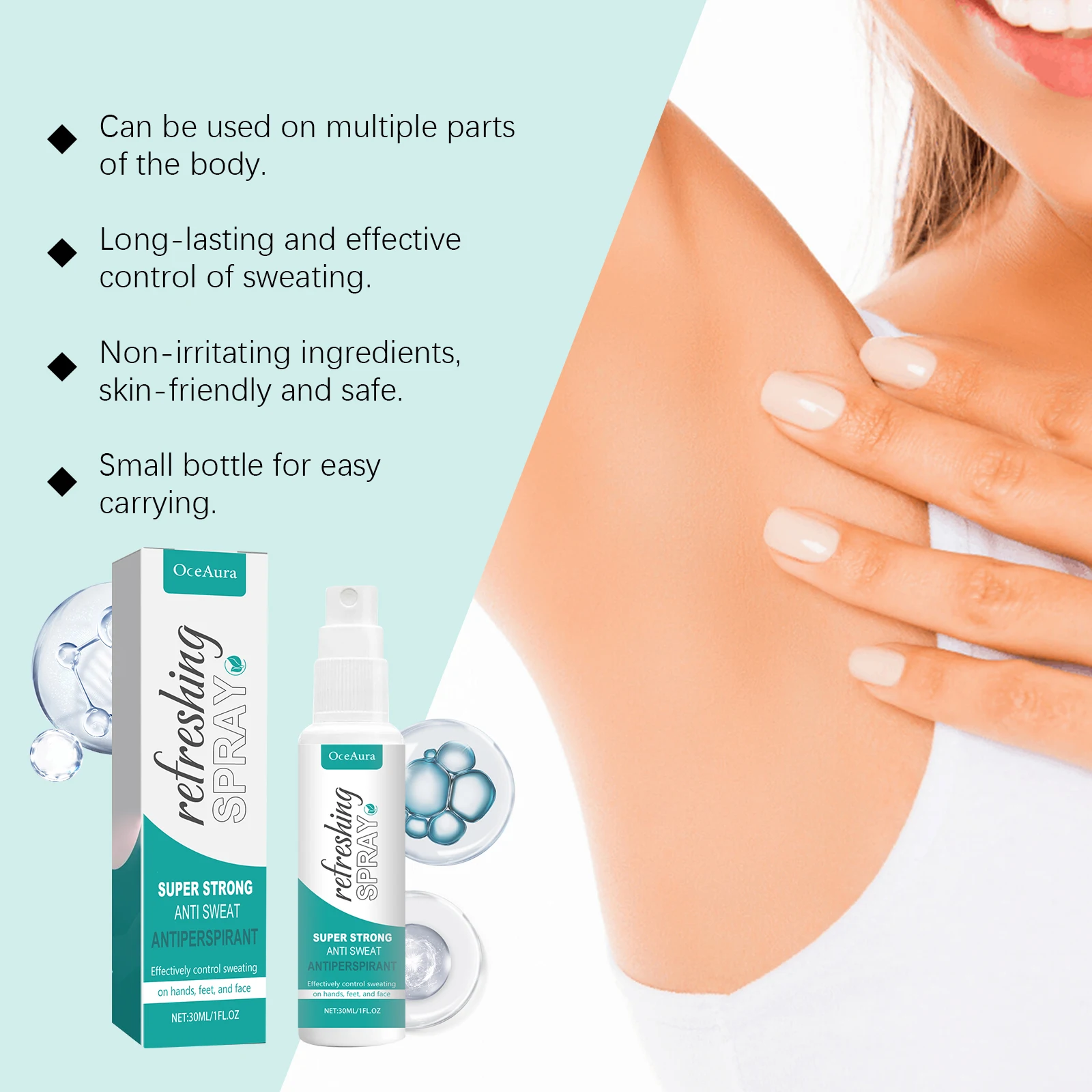 رذاذ إزالة الرائحة تحت الإبط مضاد للتعرق يقلل من رائحة العرق والإبط منعش ورائحة الجسم الدائمة ومزيل العرق للنساء والرجال #6