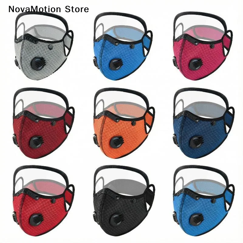 [NM]Reusable Breathable Mesh Face Mask Clear Anti Fog Eye Shield Air Valves For Cycling Hiking Outdoor Dust[NM]