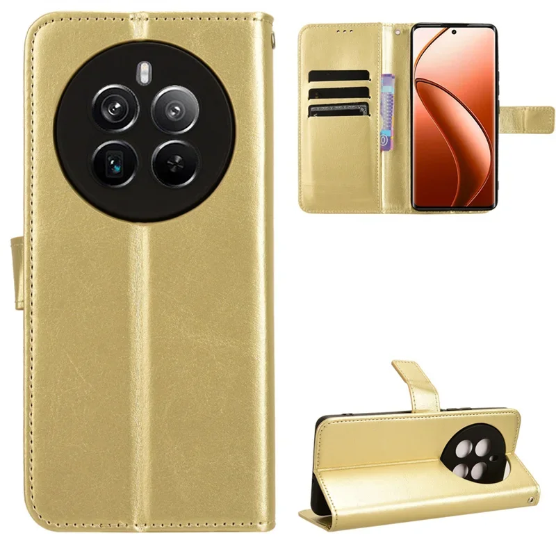 Leather Flip Case For Realme 13 Pro+ 12 Pro Plus 5G 11 Pro+ 11x Protective Cover Wallet Card Slot Kickstand Coque Fundas Capa