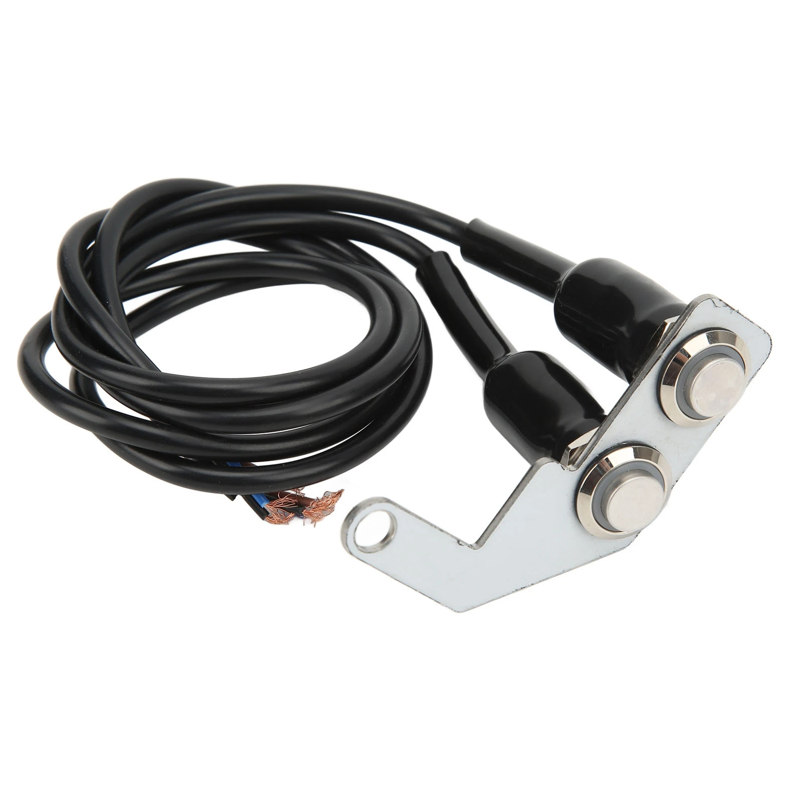 LED Motorcycle Handlebar Switch Headlight Fog Light ON OFF Switch Button with Bracket Stainless Steel for Electric Bike