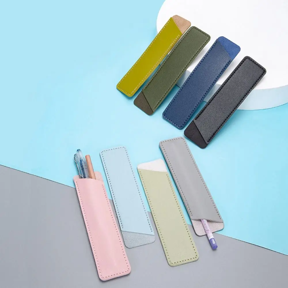 Pencil Case PU Leather Leather Pen Bag Holder Soft Pen Protective Bag Handmade Vintage Pen Sleeve Pouch Stationery