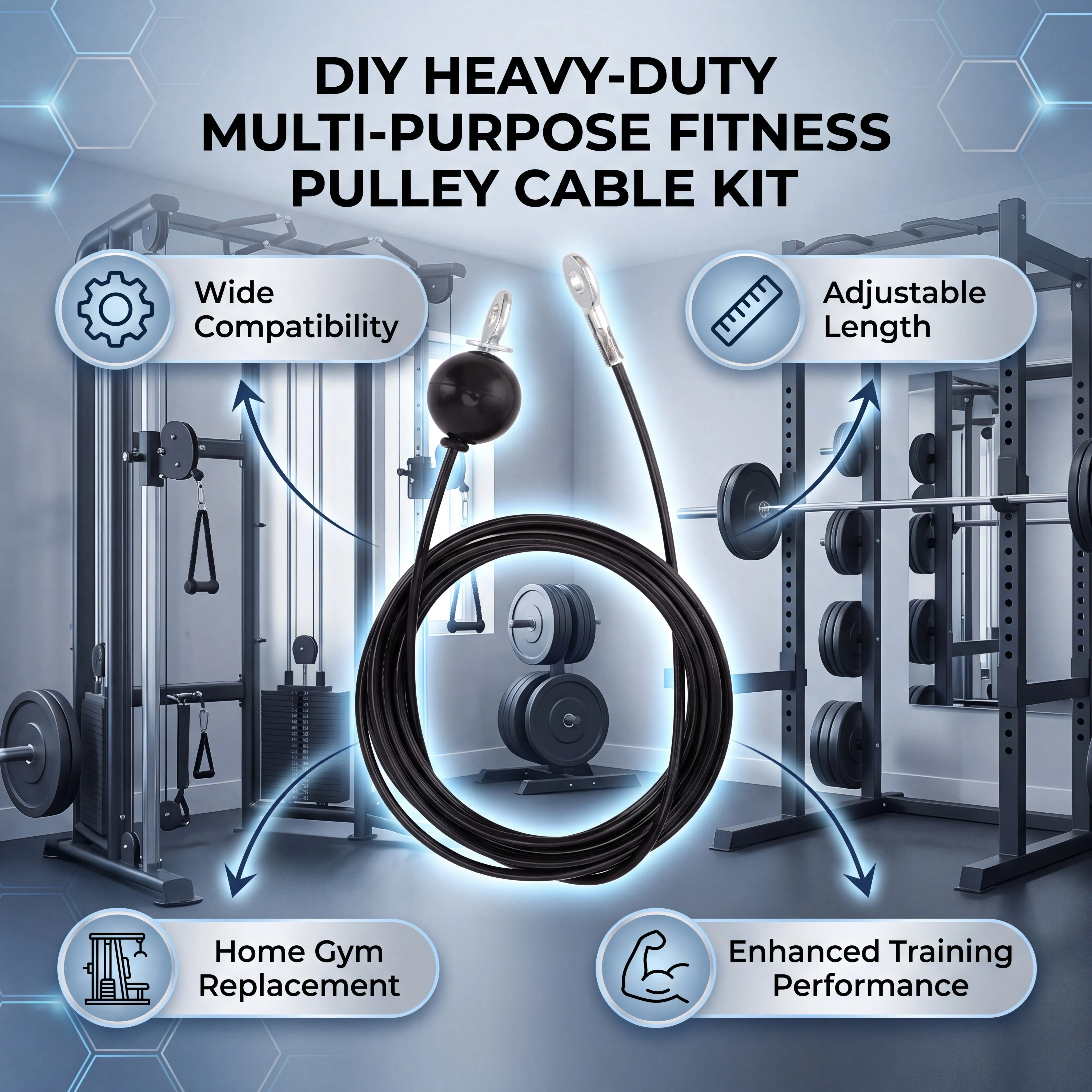 Home Gym Equipment Diy - 1Pc 4/5M Steel Wire Rope DIY