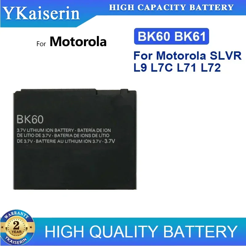

Сменный аккумулятор BK60 BK61 930 мАч для Motorola SLVR L9 L7C L71 L72 W510 Q700 A1600 A1800 EM30 EX112 EX115