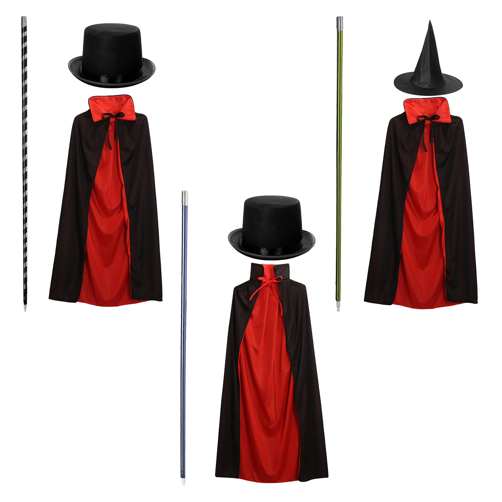 

Костюм волшебника Pleuche на Хэллоуин с волшебной шляпой, плащ принца вампира, накидка, волшебная палочка для взрослых, мальчиков и девочек, шоу волшебника
