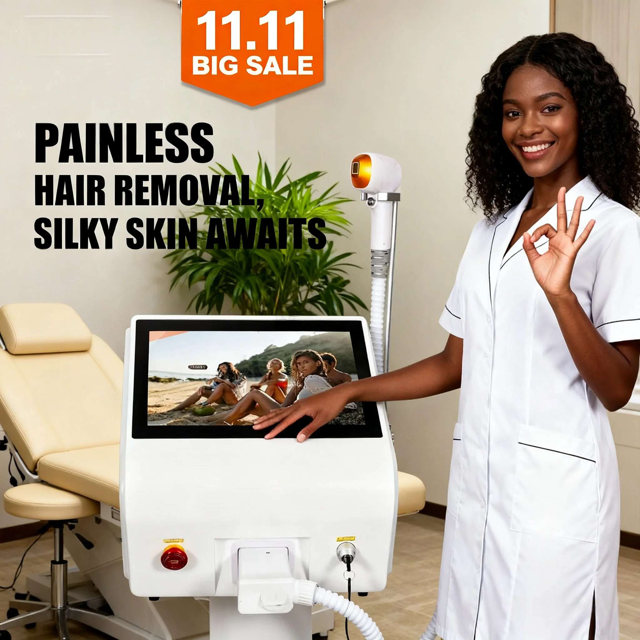 

2025 New Model 3-Wave Laser Hair Removal Device, Diode Technology, Quick Hair Removal + Pain-Free Experience, Revitalize Skin,