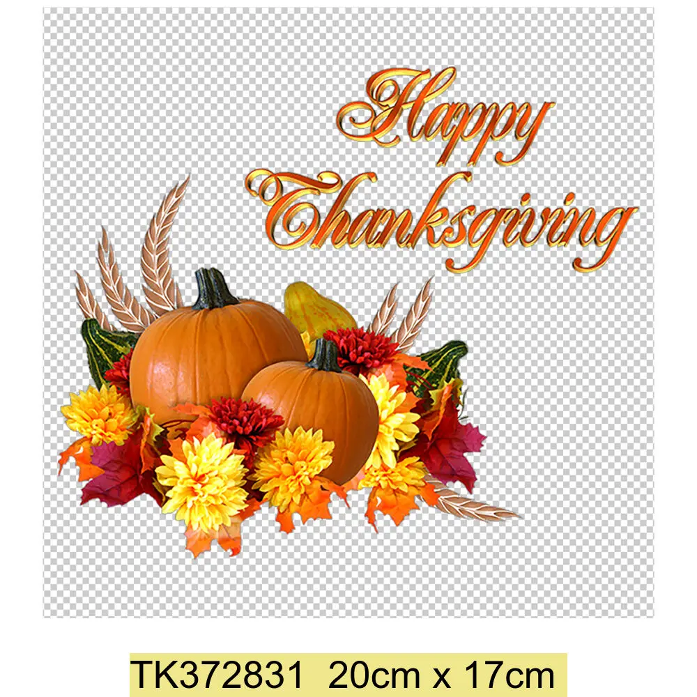 Thanksgiving Iron on Transfers Patches Happy Thanksgiving Pumpkin Autumn Heat Transfers Patches Clothes Heat Transfer Stickers