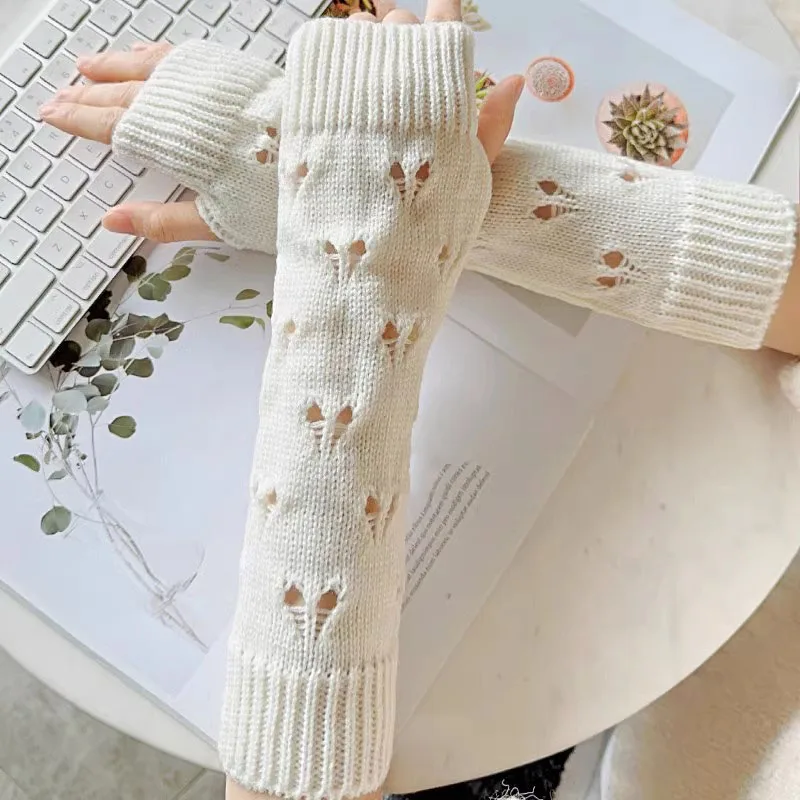 1Pair Fashion Women Warmer Gloves Stylish Hand Gloves for Girl Crochet Knitting Mitten Warm Fingerless Gloves