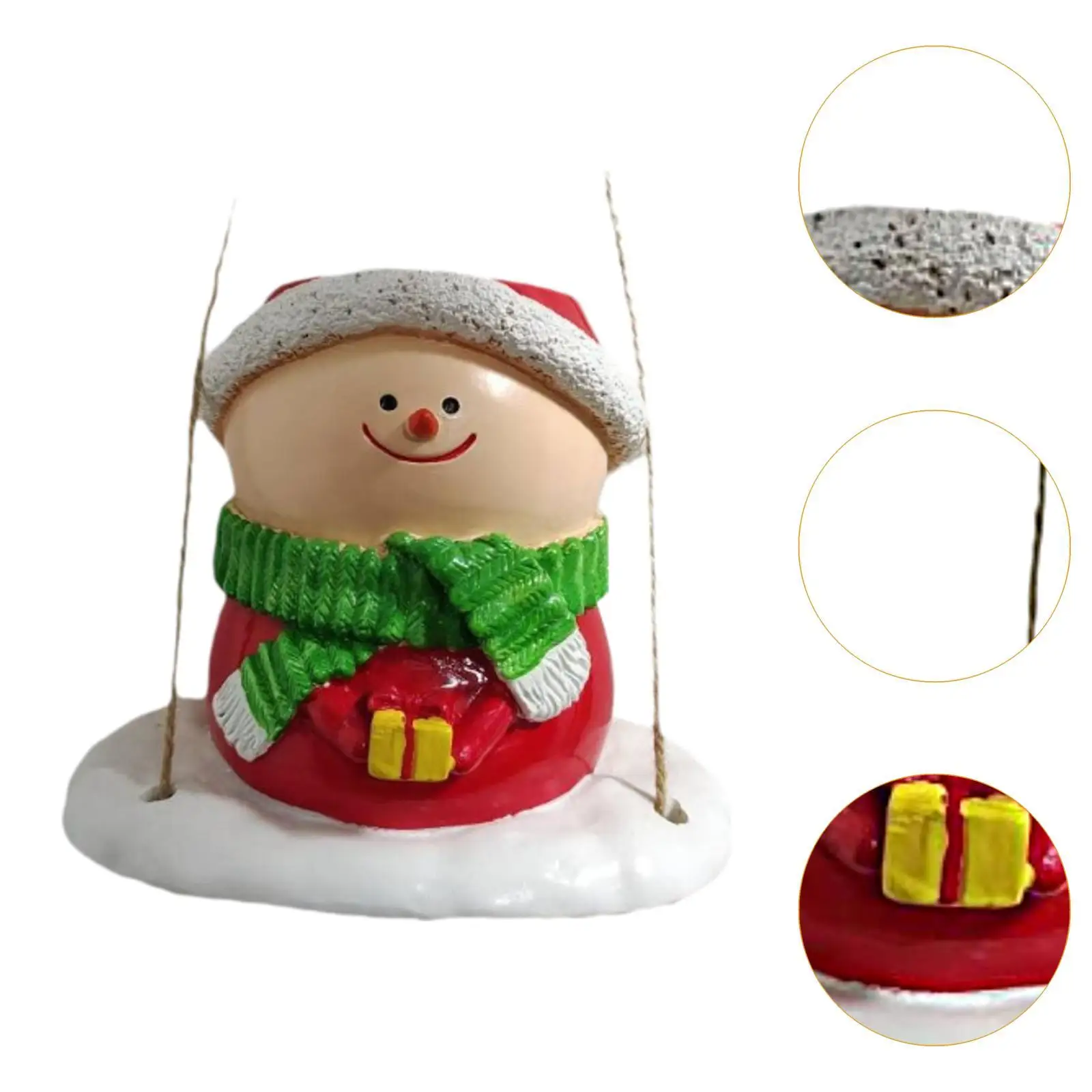 سوينغ رجل الثلج زارع معلقة اناء للزهور الإبداعية لطيف ثلج تمثال عيد الميلاد #5