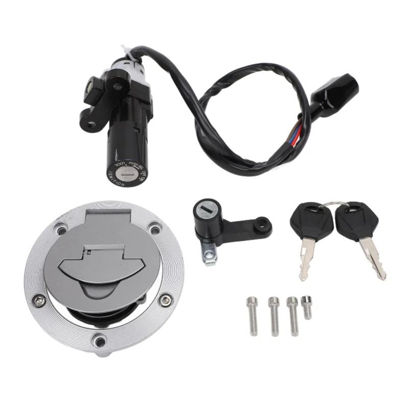 

Ignition Switch Lock Kit Fuel Tank Cap Helmet Security Lock Aluminum Alloy Professional For YZF-R3 2015 To 2018
