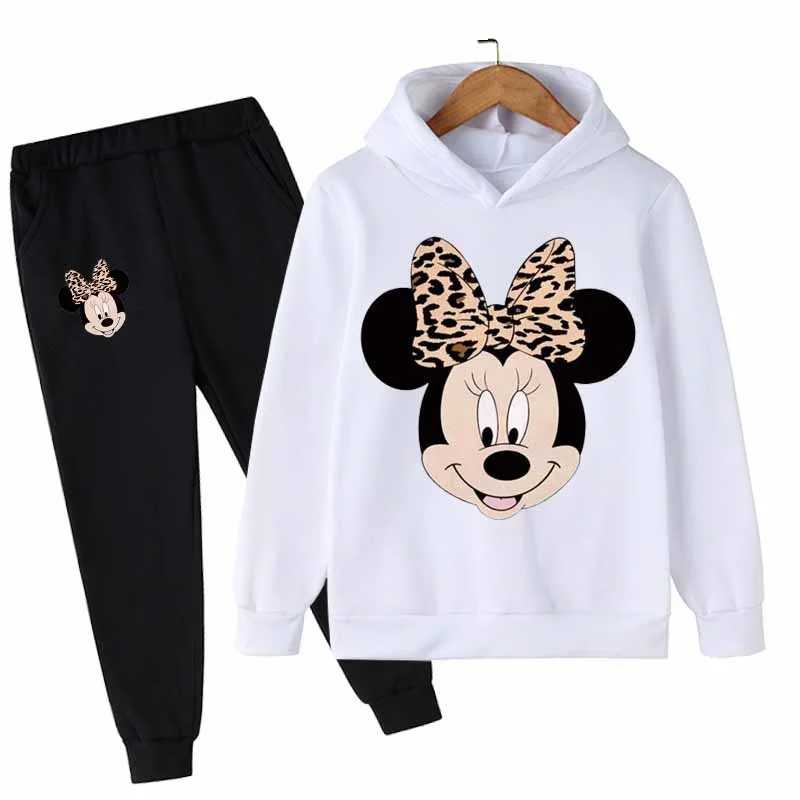 2024 Mickey Disney Mouse Clothes Sweatshirts Children Hoodie Pants 2 piece Mouse Tracksuit Girl Kids Printed Hoodie Set Suits