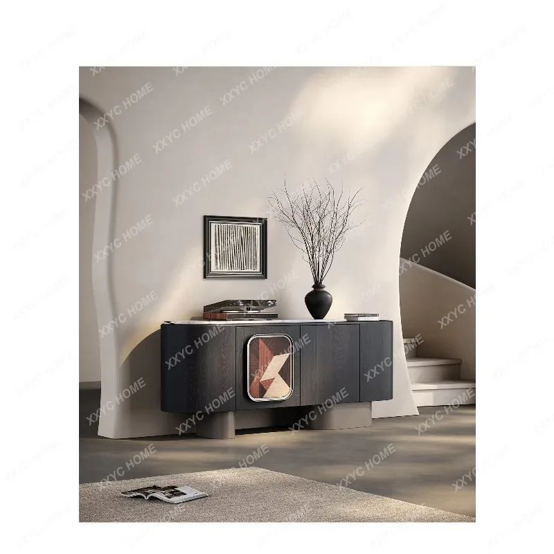 

FF minimalist luxury stone dining side cabinet integrated storage, storage, living room locker against the wall