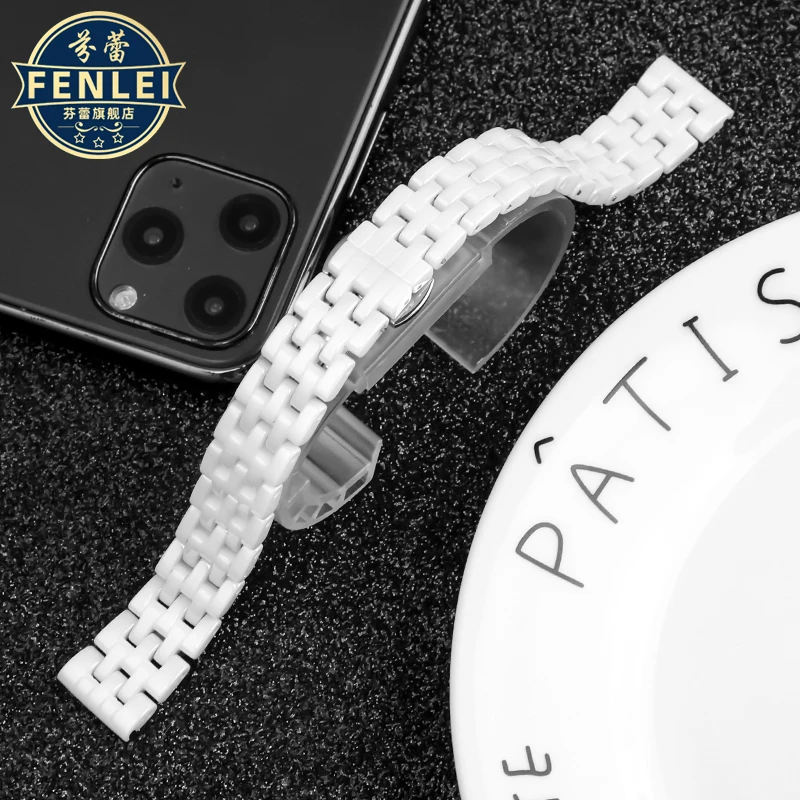 Voor Armani Ar1485/1486/1487/1479/1480 Horlogeband Zwart Wit Keramische Horlogeband 14Mm Platte Mond Hoge Kwaliteit Horlogebandje