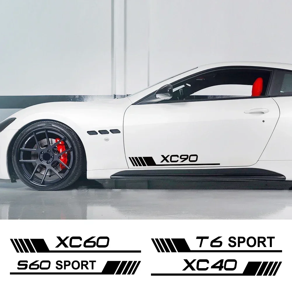 

2PCS Car Side Door Sticker Vinyl Decoration Decals Auto Accessories For Volvo XC90 XC60 T6 S60 XC40 V40 V60 V50 S40 AWD V90 S90