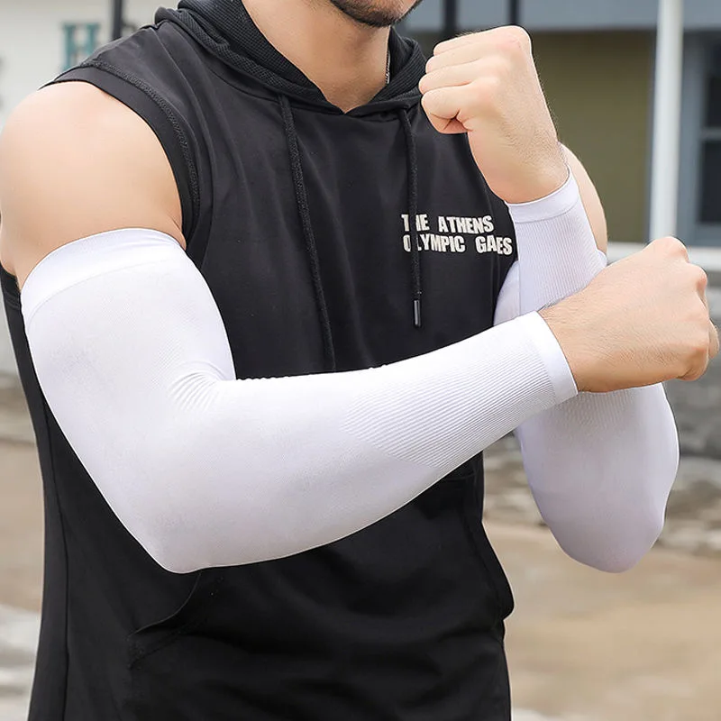 4/5pairs Nylon Women Men Arm Cover Summer Cool Hand Sleeves Anti-UV Fingerless Long Sleeves Ice Silk Anti-Sunburn Arm Sleeve