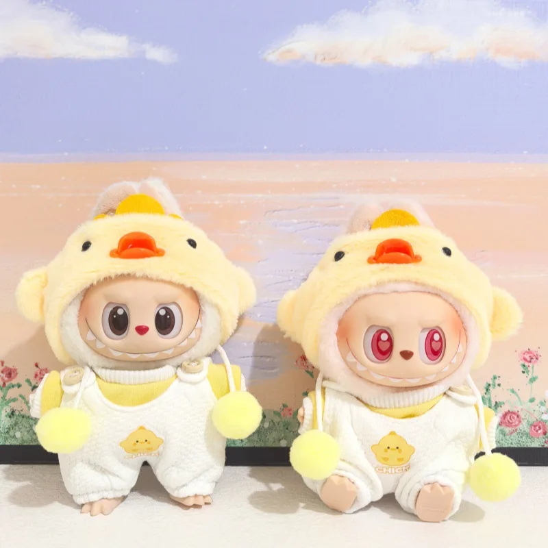 

Подходит только для кукольной одежды Labubu, первый второй и третьй поколение, комбинезон 17 см, комплект одежды для куклы для бега для цыпленка