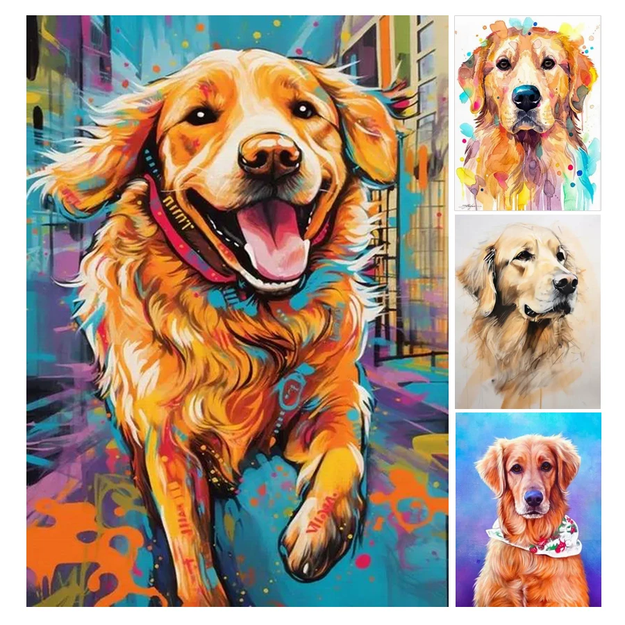 New Collection Diamond Painting Pet Dog Diy Full Mosaic Manual Arts Rhinestone Embroidery Picture Animals Wall Decor AA4866