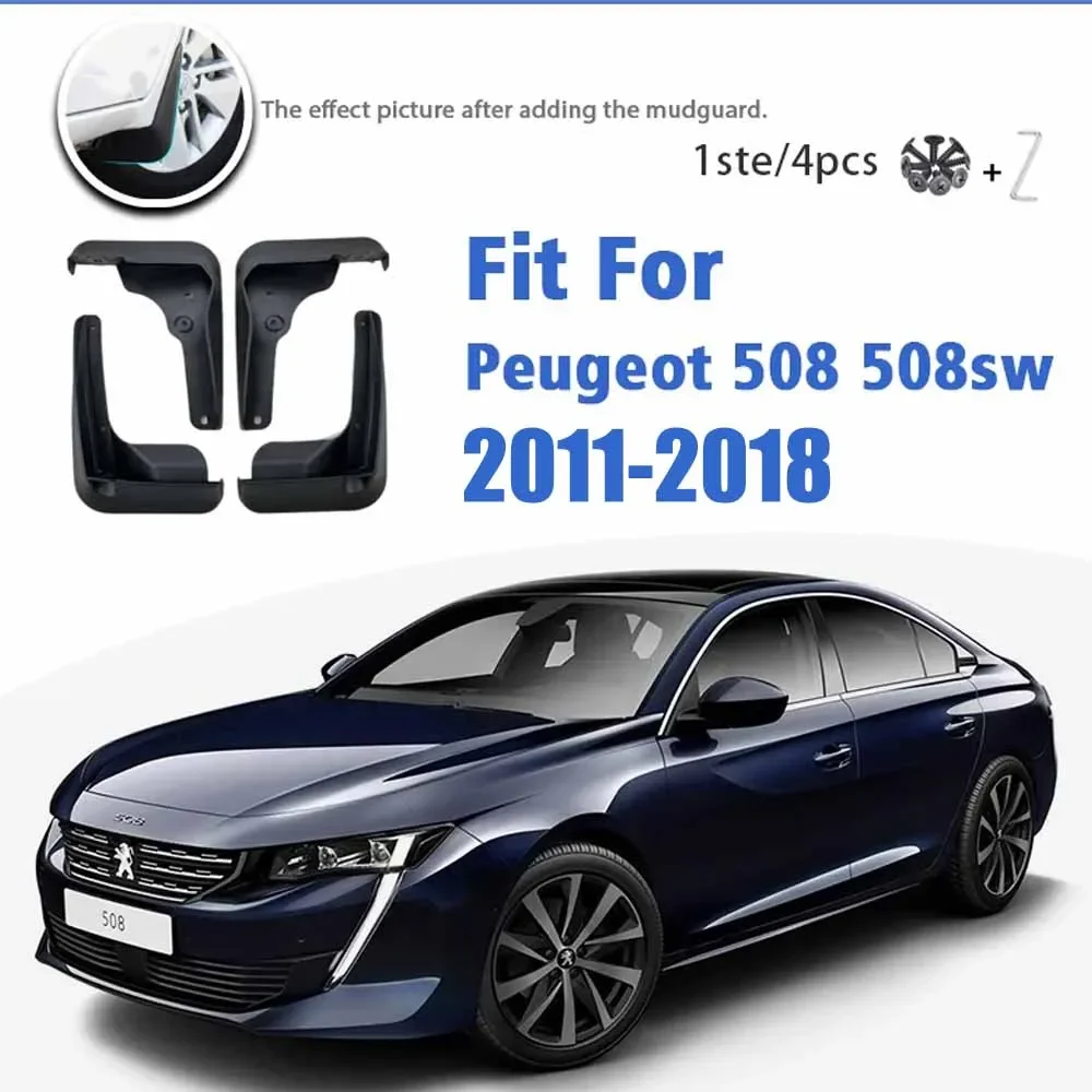 Mudguard For Peugeot 508 sw 508sw 2019-2022 Front Rear 4pcs Mudflaps Mudguards Car Accessories Auto Styline Splash Guard Fender