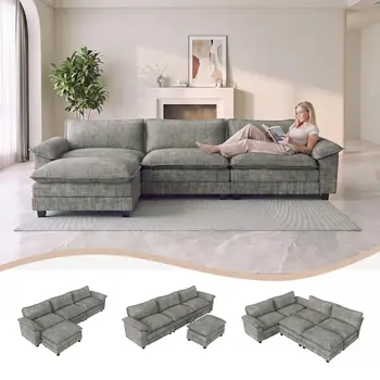 118.9-Inch Modular Cloud Sectional Sofa 1