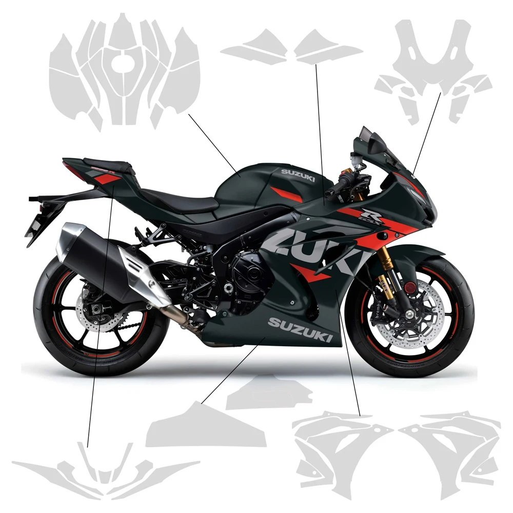 PPF Motorcycle TPU Paint Protection Film For SUZUKI GSXR1000R GSX-R1000R 2017-2024 Fairing Protection Clear Anti-scratch