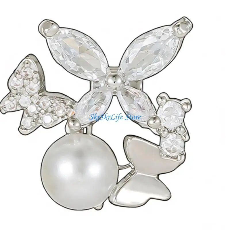E65E Hypoallergenics Metal Delicate Butterfly Ear Clip Decors For FreeClip 1/2 Earbud