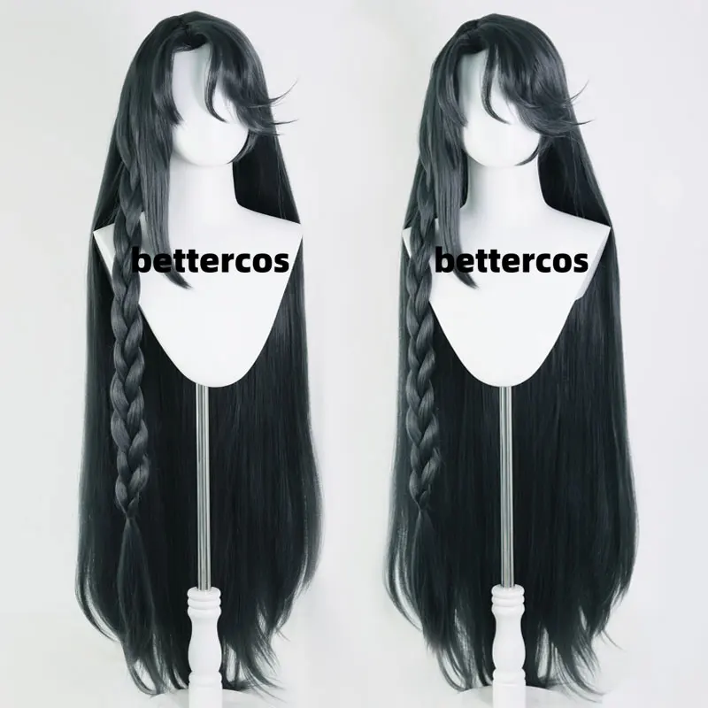 Game Ashes of The Kingdom Wen Chou Cosplay Wig 120CM Heat-resistant Synthetic Hair Halloween Party Cos Wigs+wig Cap