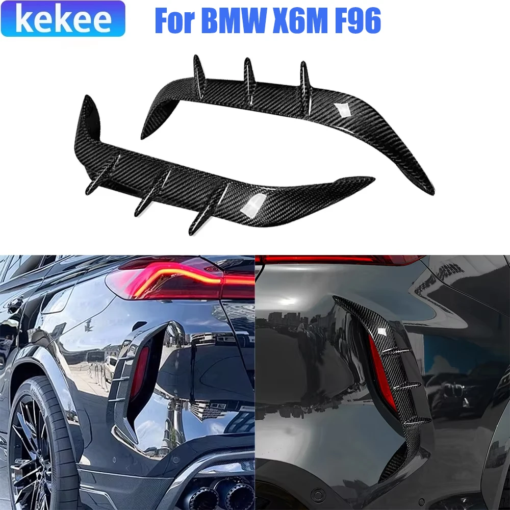 Настоящее углеродное волокно, автомобильные аксессуары, задний бампер, спойлер, панель, накладка, модернизация, украшение для BMW X6M F96 2020-2024