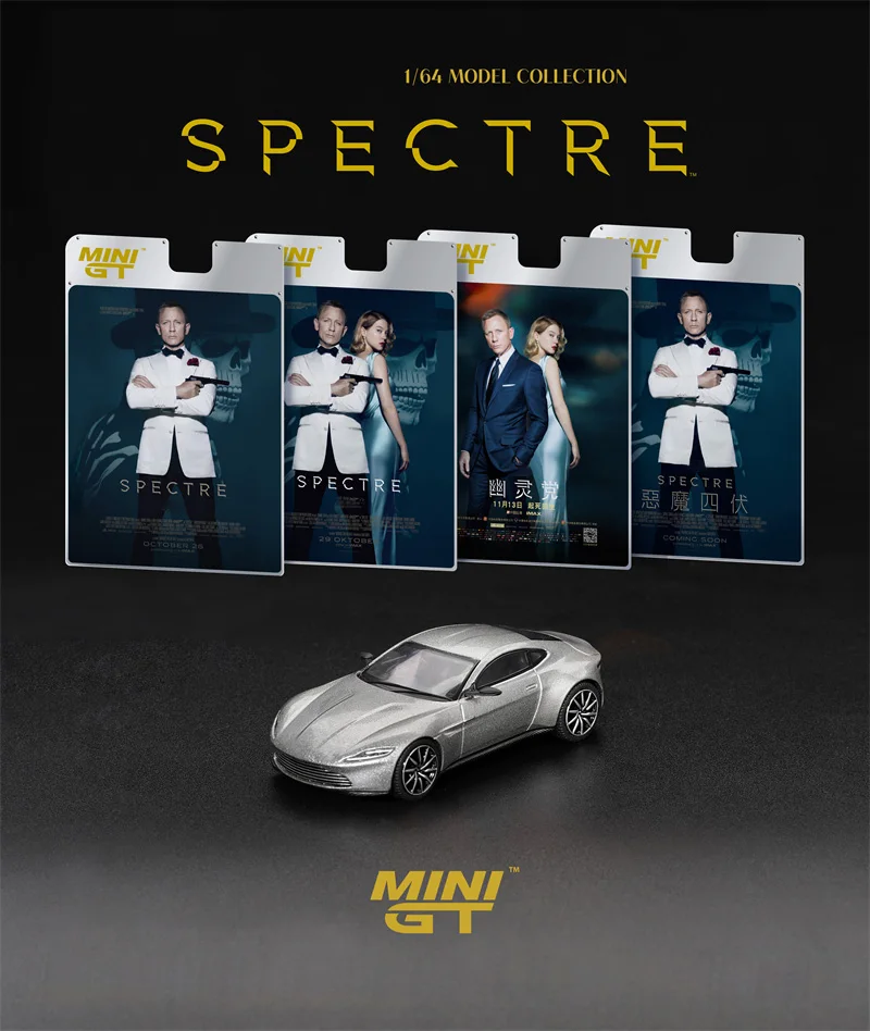 

(Предварительный заказ) MINI GT 1:64 DB10 «Spectre» блистерная упаковка, литая под давлением коллекционная модель автомобиля