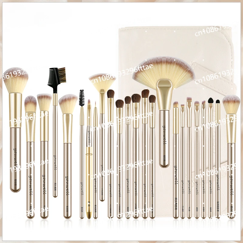 24 Professional Makeup Brushes Set Eyeshadow Brush Blush Foundation Grooming Highlight Brush Yunwei Animal Hair Full Set Brushes