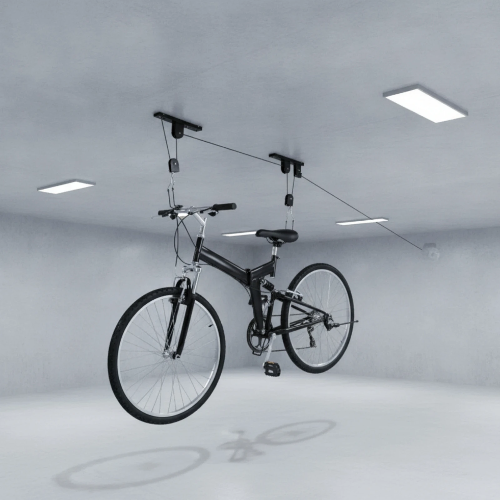 Cycle Lifting Rack Easy to Install Ceiling Bike Lift with Mounting Hardware Pulley Bike Lift High Capacity Cycle Hoist