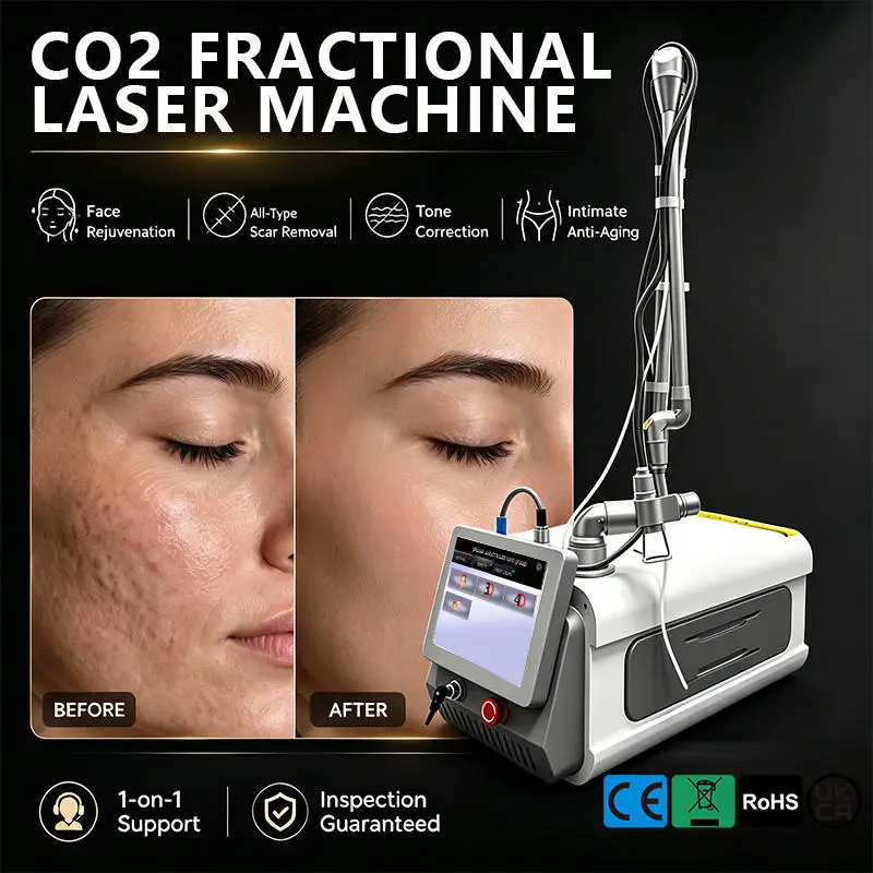 Portable 10600nm Fractional CO2 Tighten Skin Wrinkle Removal Vaginal Repair Acne Removal CO2 Fractional Device