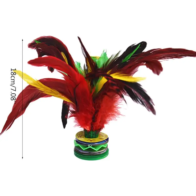 Pack of 5, Sports Outdoor Colorful Feathers Kick Shuttlecock Chinese Jianzi Foot Toy Game