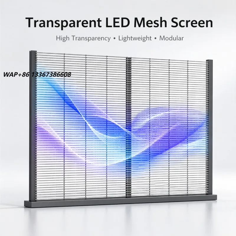 Outdoor Indoor Transparent LED Mesh Screen P3.91 P7.82 LED Grille Display for Glass Facade Retail Window Stage
