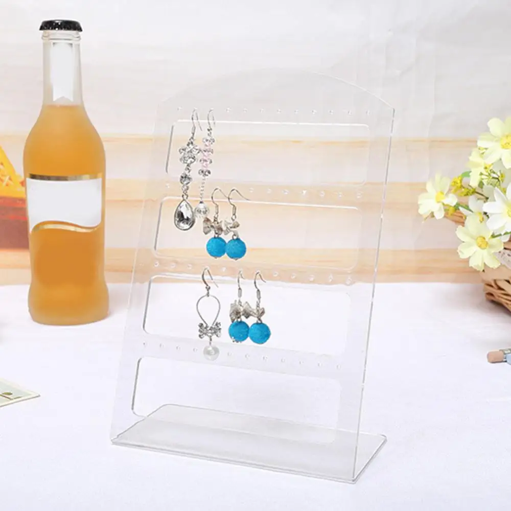 24/48 Holes Earrings Display Stand Holder Jewelry Show Rack Acrylic Organizer Space Saving Earrings Holder Jewelry Stand