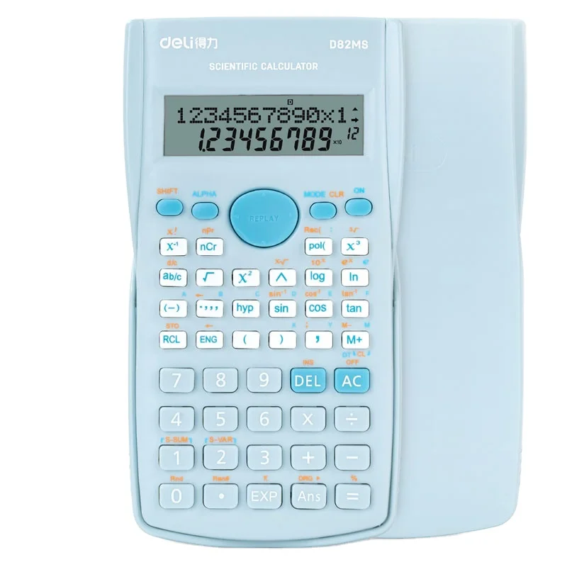 Deli D82MS blue 240 kinds of operation function scientific calculator for students calculator for exam 80pcs Per Carton Set