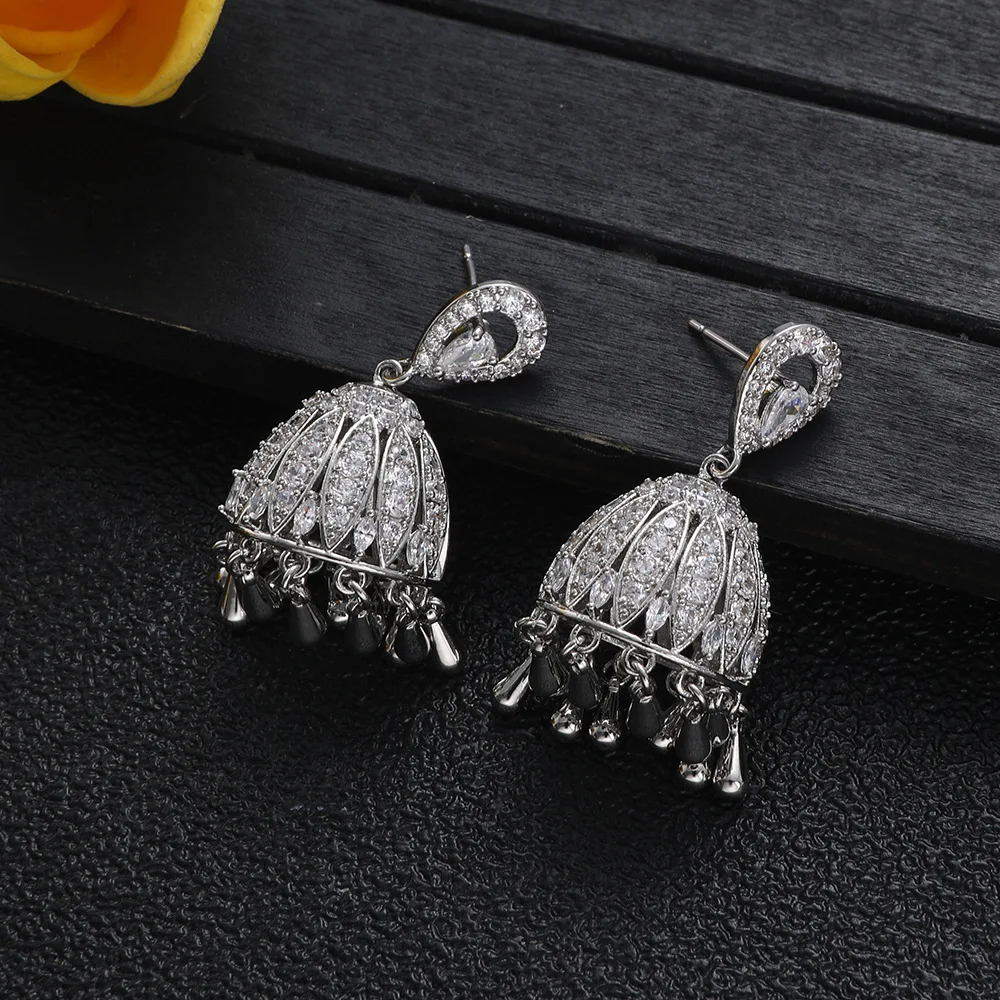 HIBRIDE Fringe fine glitter stereoscopic lantern earrings women daily jewelry suitable for wedding party travel gift E290