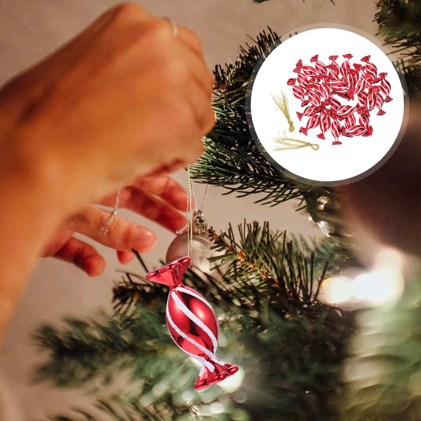 

30 PCS Candy-shaped Decoration Canes Christmas Ornaments Scene Layout Pendant High Quality