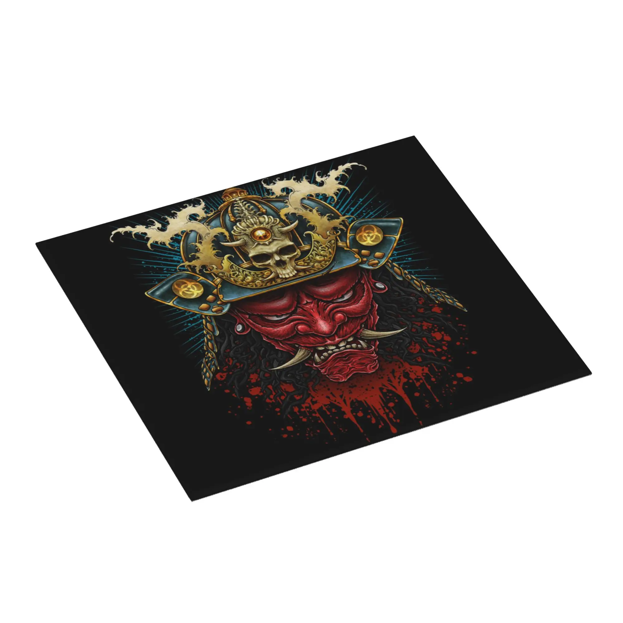 Hannya Samurai Warrior Non‑Slip Waterproof Absorbent Barware Tableware Oil Proof Reusable Oni Bathroom Drying Mat For Kitchen