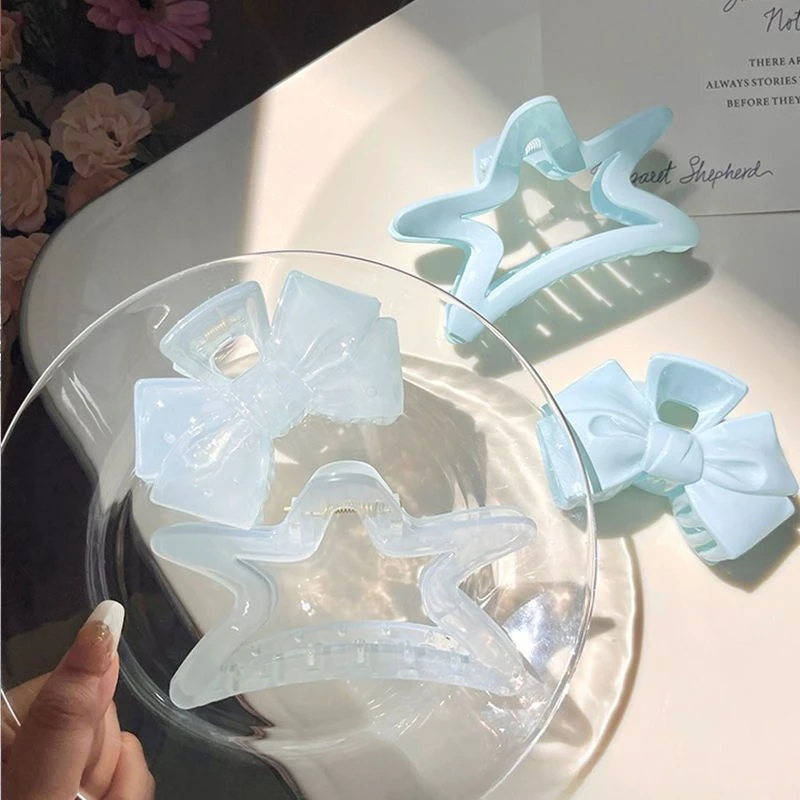 Blue Shark Clip Butterfly Bow Five Pointed Star Clip for Girls' Hair and Hair Accessories