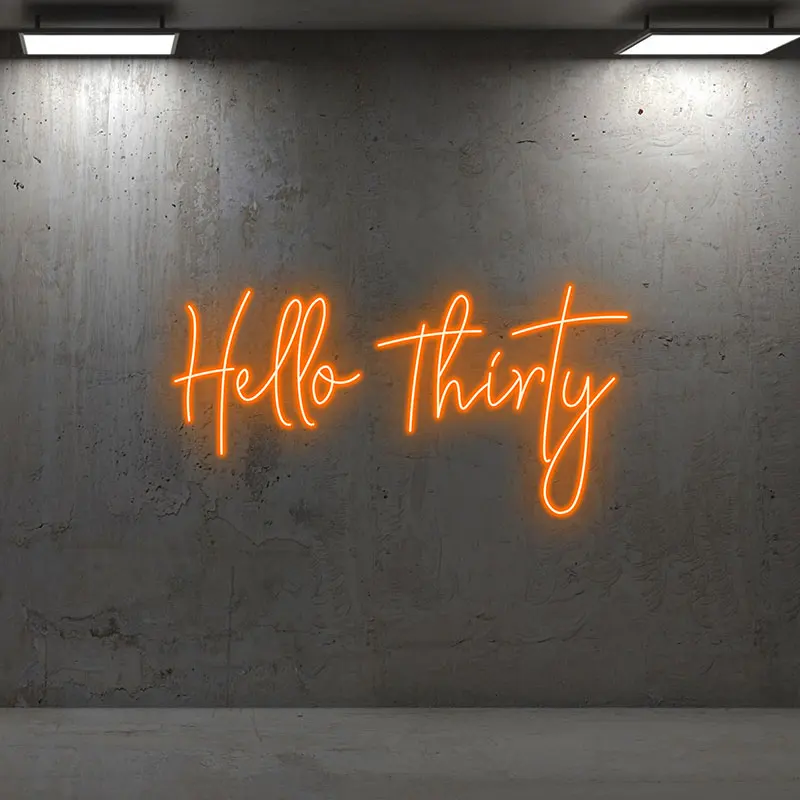 ضوء النيون Toysign، علامة Hello Thirty Neon، لوحة فنية جدارية LED ساطعة للاحتفال بعيد الميلاد الثلاثين، ديكور فريد من نوعه للحفلات والهدايا