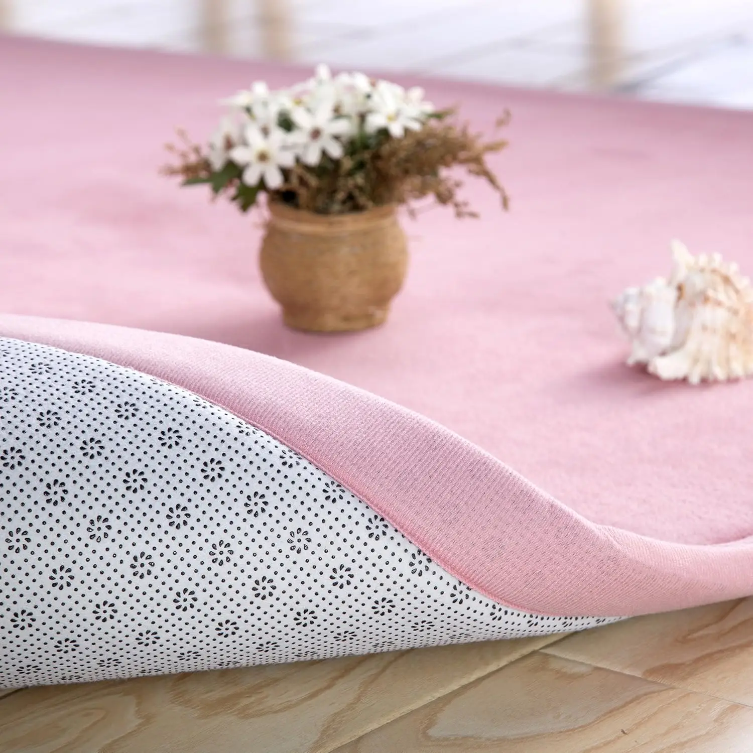 

Baby Play Mat 0.787 Inch Coral Velvet, Thick Japanese Tatami Living Room Carpet With Non-Slip Backing, Large Solid Color