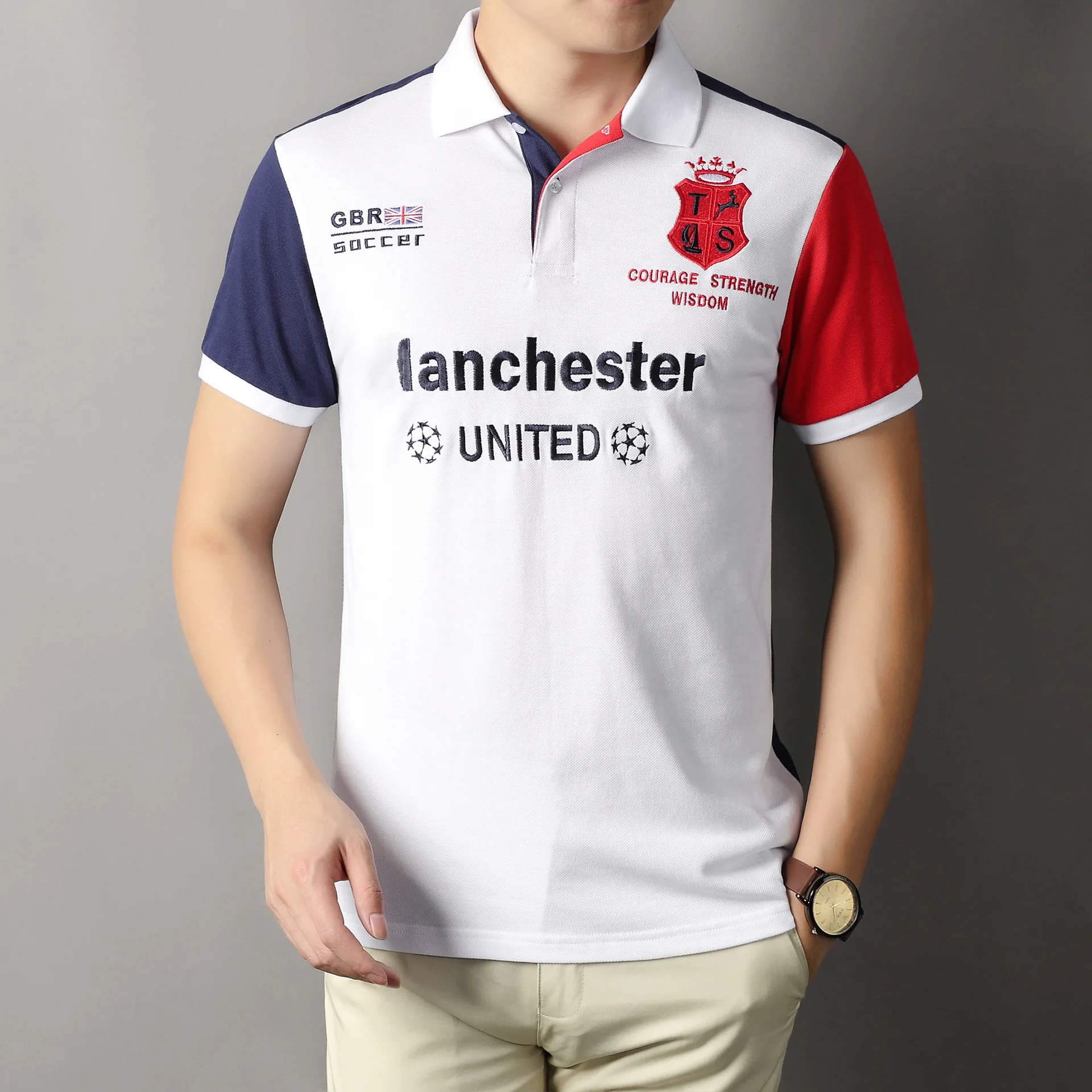 High Quality UK MANCHESTER New Men's Polo Shirt Short Sleeve Fashion Casual Sports Designer Cotton Football Fans Clothes