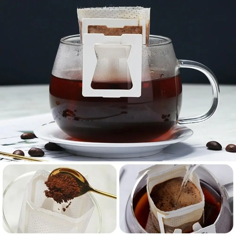 10/50Pcs Portable Hanging Ear Coffee Filter Bag Disposable Thickened Coffee Powder Filter Bag Hand Pour Coffee Filter