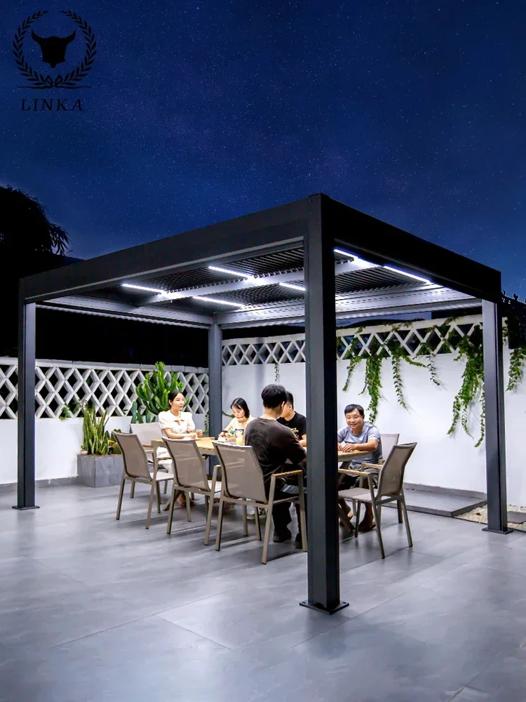 high quality aluminium pergola morden motorized electric pergola aluminium outdoor bioclimatic aluminum pergola waterproof