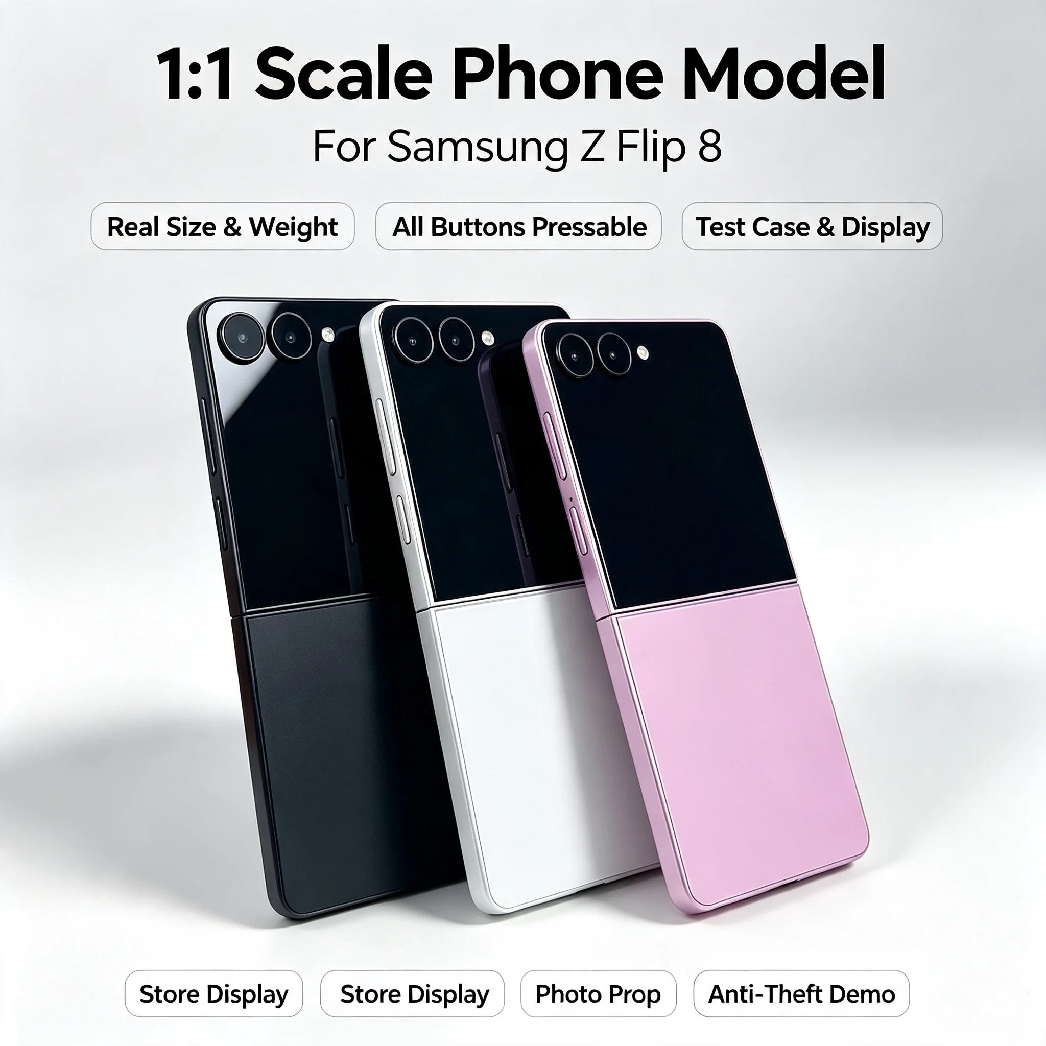 Replica Phone for Samsung Galaxy Z Flip 8  Dummy Phone  Display Model for Phone Case Testing Compatible with Samsung Z Flip 8