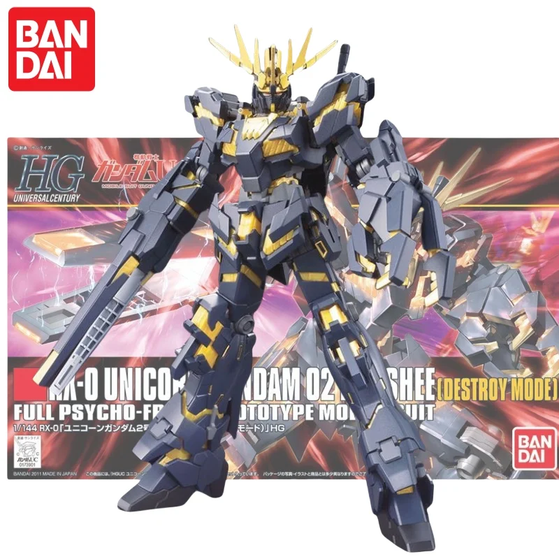 Bandai Hguc 134 1/144 Gundam Uc Unicorn Harbinger of Death Destruction Mode Claw Cannon Assembly Model Mecha Warrior Figurine