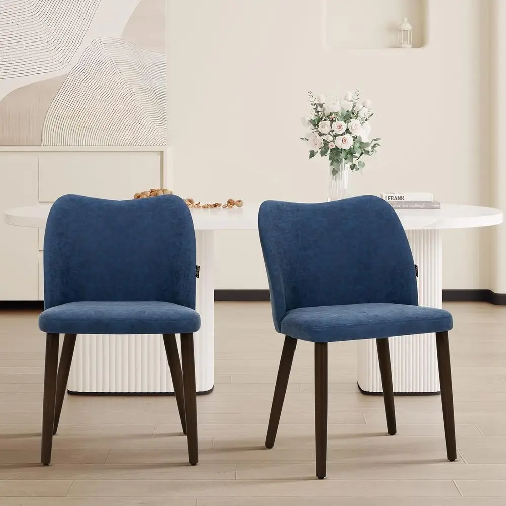 

Set of 2 Blue Upholstered Dining Chairs for Kitchen and Dining Room