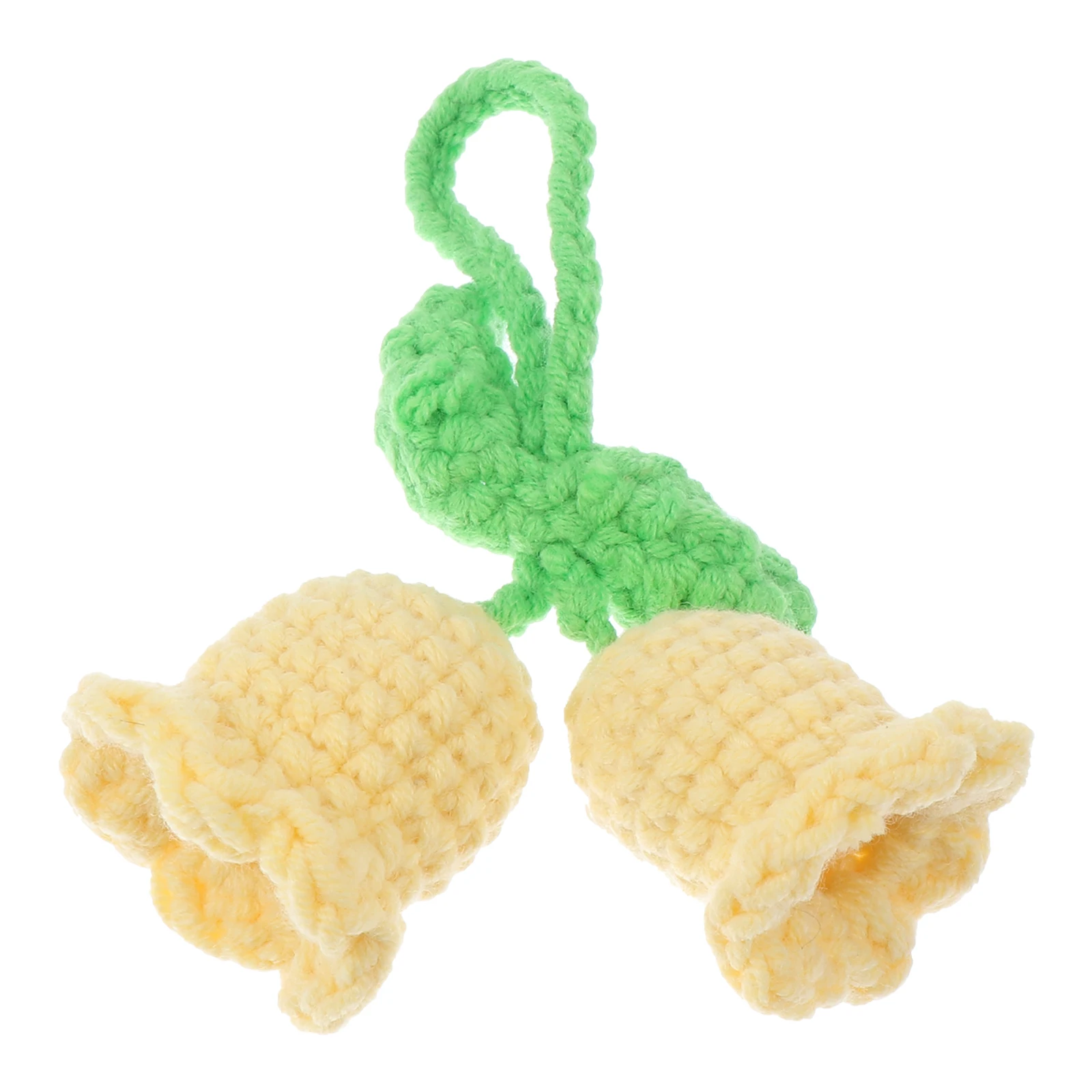 

Knitted Flower Shape Pendant Durable Key Chain Adorable Bag Yellow Christmas Decor Woven Hanging nament DIY Accessory