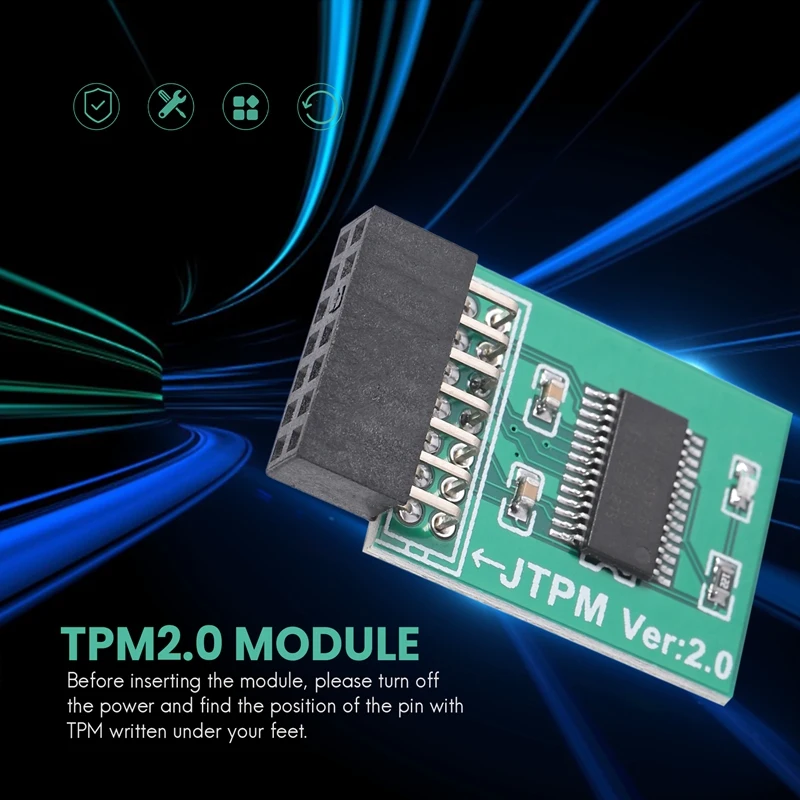 TPM 2.0 Encryption Security Module Remote Card LPC-14PIN Module 14Pin LPC For MSI TPM2.0 LPC 14 Pin Security Module