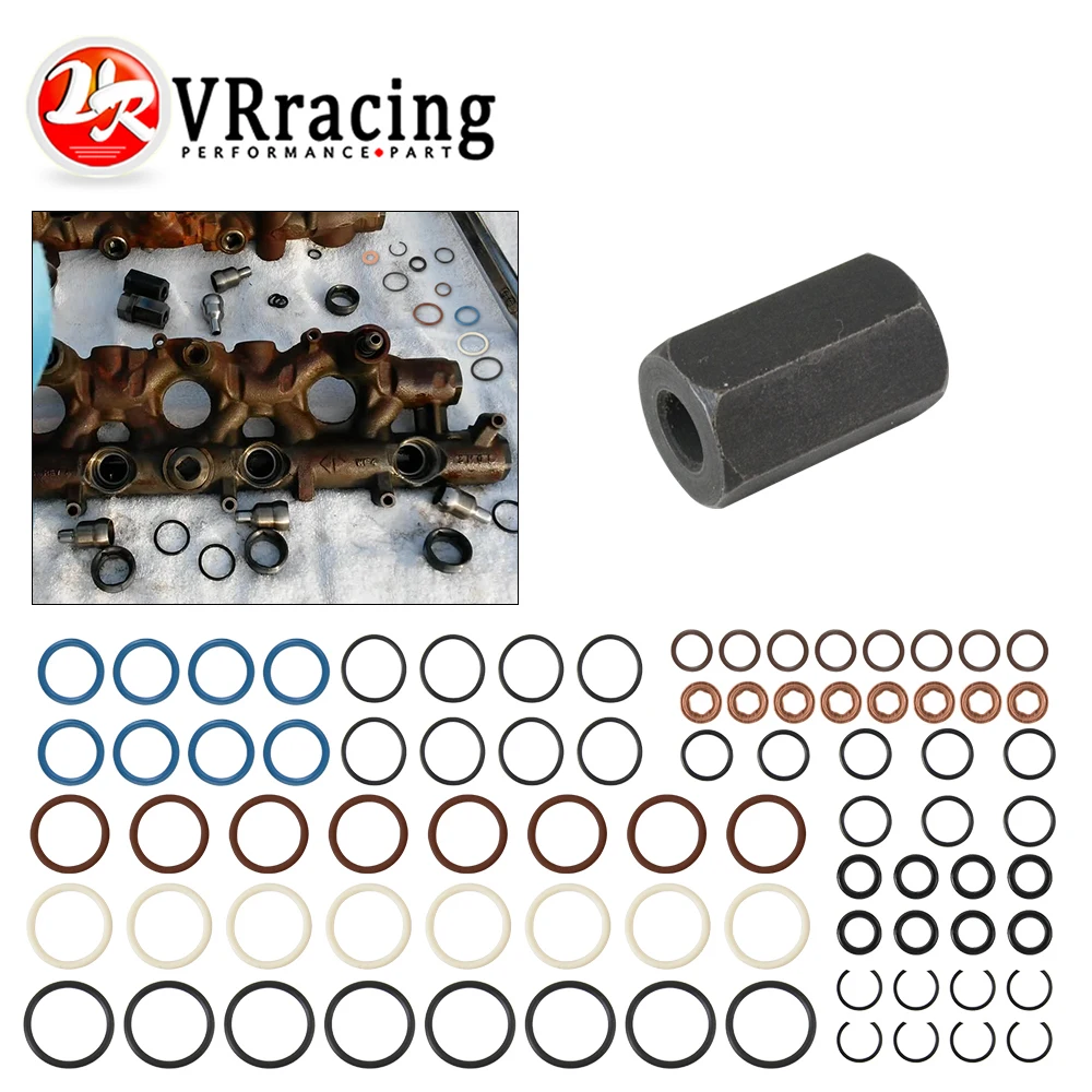 High Pressure Oil Rail Leak Repair Kit Tool O-rings & Injector Seal For 03-10 Ford E-350 E-450 F-250 F-350 F-450 F650 F750 6.0L