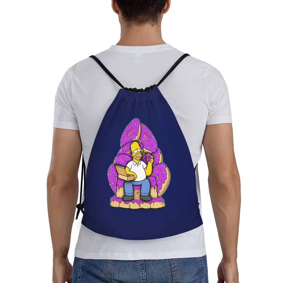 Personalizowane worki ze sznurkiem Simpsonowie Damskie Męskie Składane Torby Gimnastyczne Sportowe Plecaki Animowana Sitcom Torby na Zakupy